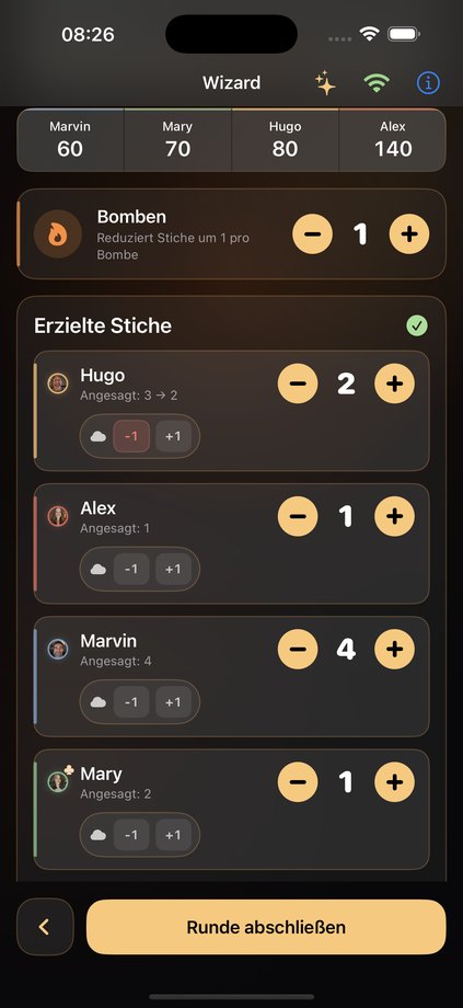 Wizard Scorer trick entry with Bomb